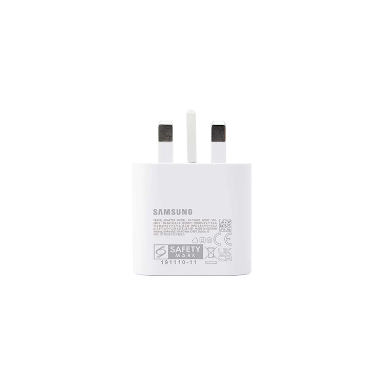 شارژر دیواری اورجینال سامسونگ 25 وات مدل EP-TA800 به همراه کابل دو سر تایپ سی