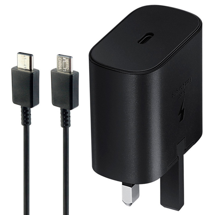 شارژر دیواری اورجینال سامسونگ 25 وات مدل EP-TA800 به همراه کابل دو سر تایپ سی