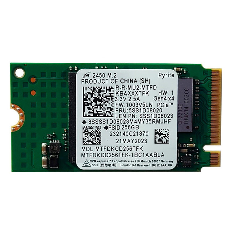 اس اس دی استوک میکرون Micron MTFDKCD256TFK NVMe M.2 ظرفیت 256 گیگابایت