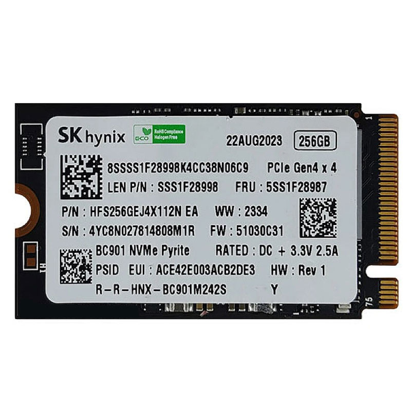 اس اس دی استوک اس کی هاینیکس SK Hynix SSS1F28998 NVMe M.2 ظرفیت 256 گیگابایت