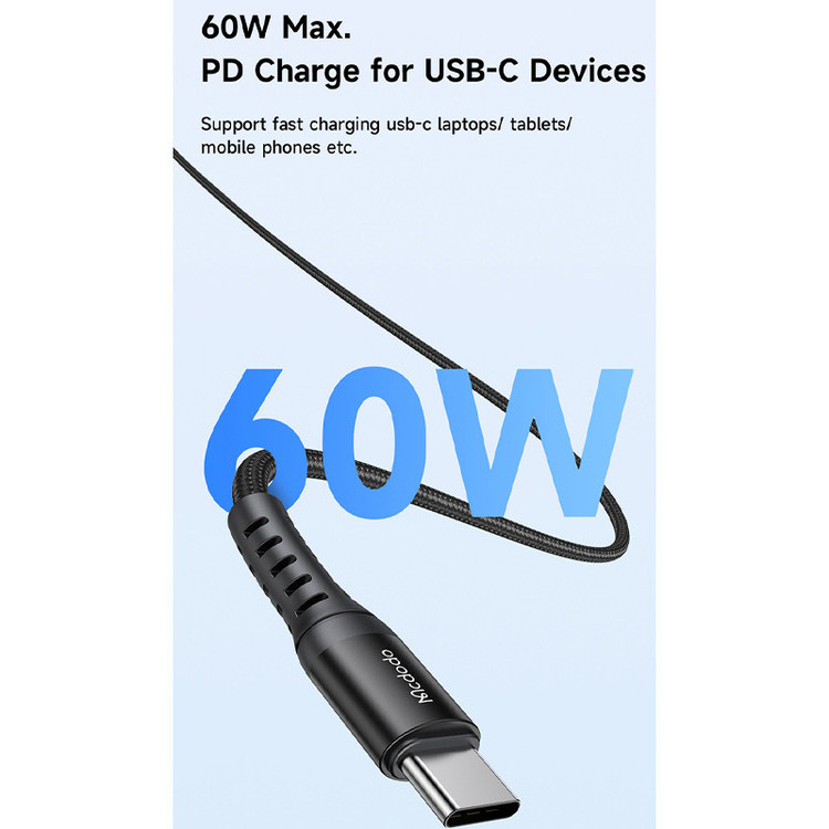 کابل دو سر تایپ سی مک دودو مدل CA-564 3A PD 60W طول 20 سانتی متر