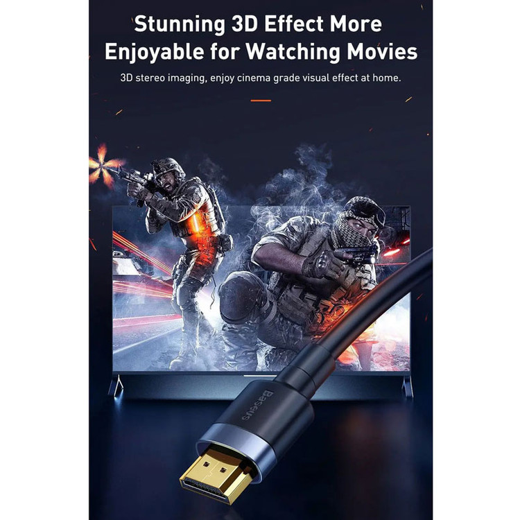 کابل HDMI باسئوس مدل CADKLF-E01 V2.0 4K طول 1 متر