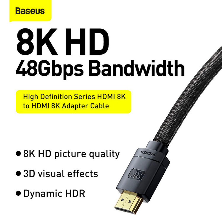 کابل HDMI باسئوس مدل High Definition Series CAKGQ-J01 V2.1 8K طول 1 متر