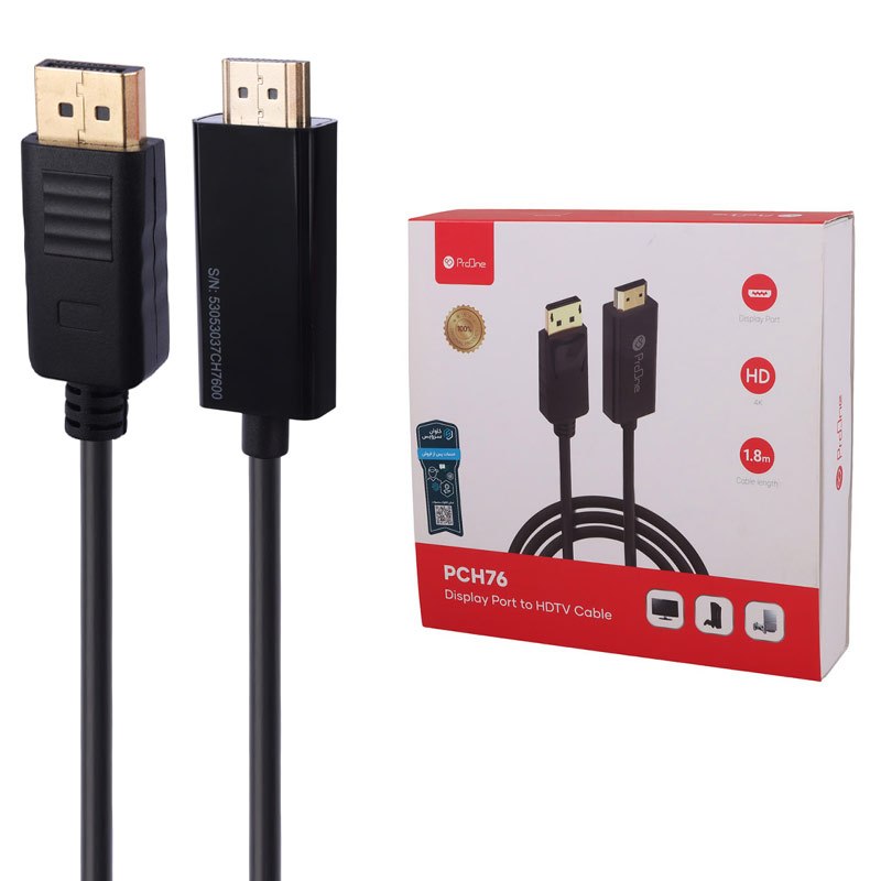 کابل DisPlay Port به HDMI پرووان مدل PCH76 طول 1.8 متر
