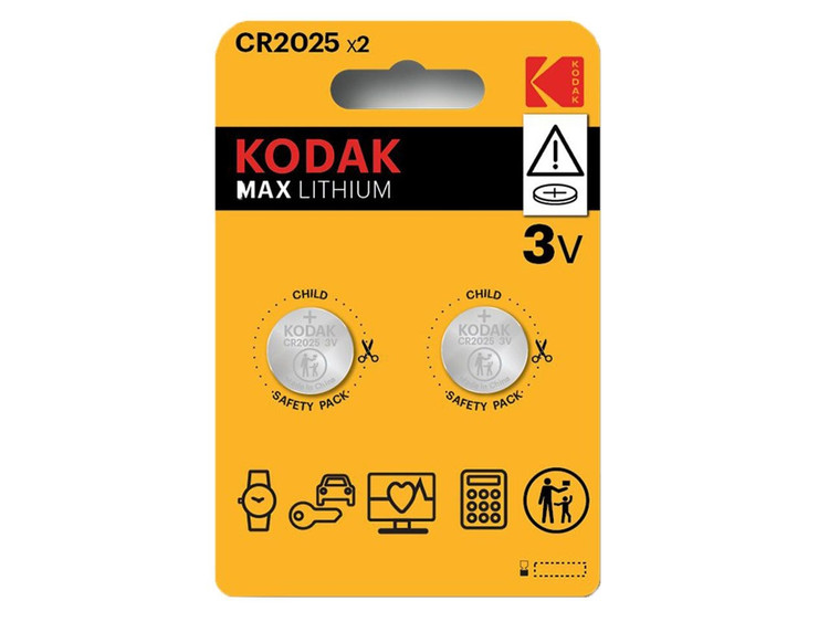 باتری سکهای کداک مدل Max Lithium CR2025 پک 2 عددی