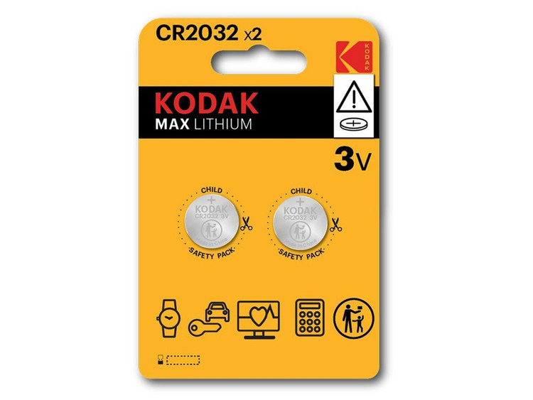 باتری سکهای کداک مدل Max Lithium CR2032 پک 2 عددی