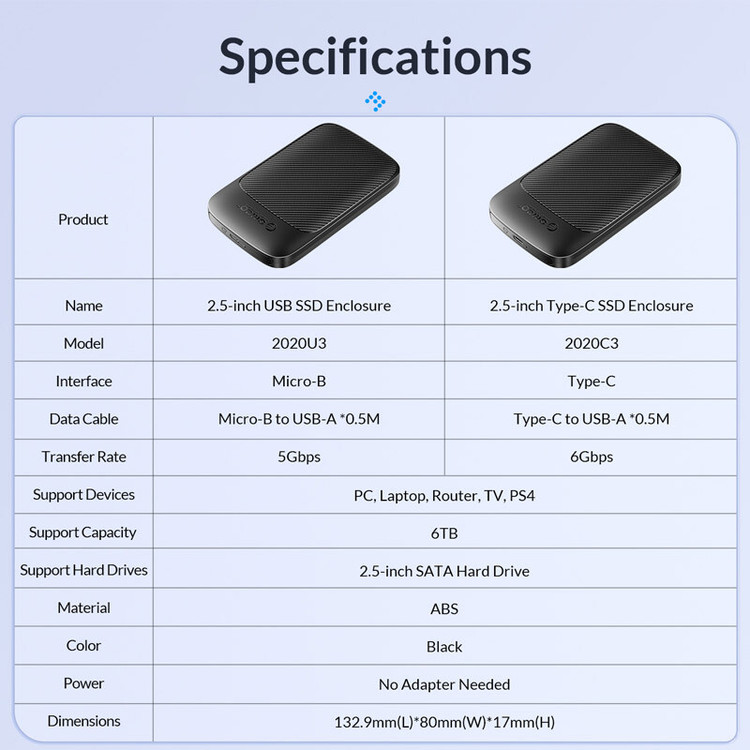 باکس هارد ۲.۵ اینچ اوریکو مدل 2020U3-V1