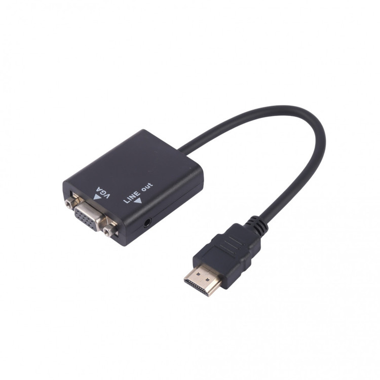 تبدیل HDMI به VGA کی نت K-AHV00PS4 + کابل صدا و کابل پاور